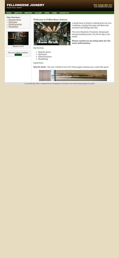 An old website shrunk onto a phone screen